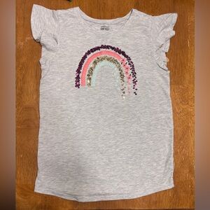 Girls Rainbow Flutter Sleeve Softest Tee Size 12